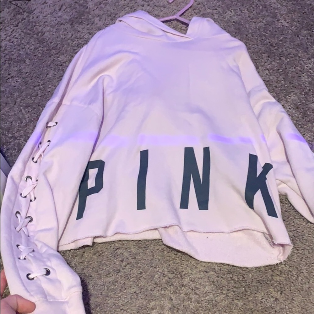 victoria secret pink cropped hoodie